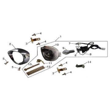 Optique de phareAGM GT champagne