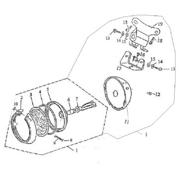 Optique de phareBTC Grande Retro GT1 noir