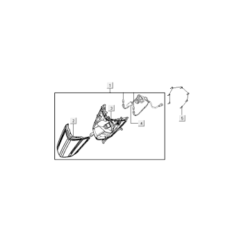 Projecteur Kymco VP50i injection euro 4 tecno argent