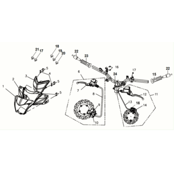 Couvre-phares, compteurs et rétroviseurs Sym Symphony ST E3 gris (GY-010U)