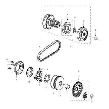 Variateur d'embrayage Peugeot Speedfight 2 LC E2 2 temps