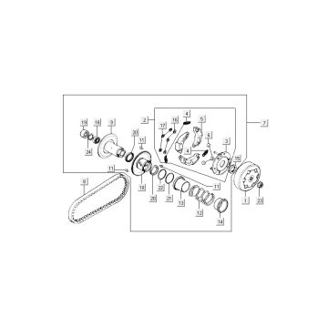 courroie trapézoïdale d'embrayage Kymco Grand Dink 2 temps Titanium