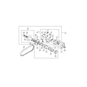 Courroie Clutch-V Kymco Dink AC 2 temps Argent