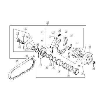 Pochette Kymco Super9 2t lc om noir mat-jaune