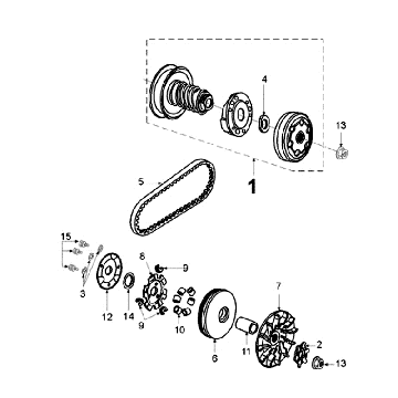 Embrayage Peugeot Ludix 12 noir