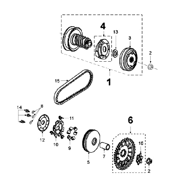Embrayage Peugeot Vivacity Bleu