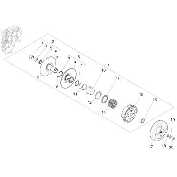 Embrayage Vespa Sprint 125 4T 3V IE ABS E5 2021 (EMEA)