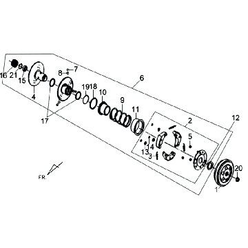 Embrayage Sym Orbit II (WH8018P) blanc