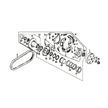 Embrayage - Courroie Sym Fiddle 50 4T AC blanc (WH-8018P)