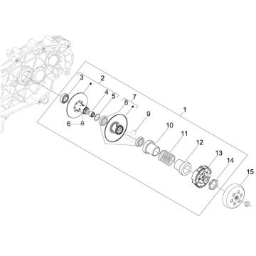 Embrayage Vespa LXV 25 km 4 temps 2 soupapes