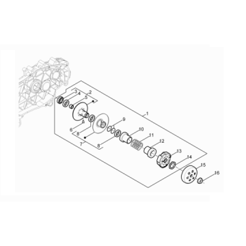 Embrayage Vespa Primavera 4 temps 3 soupapes (injection euro4 iget)