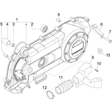 Couvercle de carter Vespa LXV 4T 2V AC 25km/h
