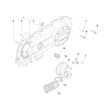 Couvercle d'embrayage Vespa Sprint 4 temps 3 soupapes (injection euro4 IGET)