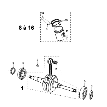 Vilebrequin et cylindre Peugeot Vogue Black