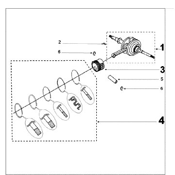 Vilebrequin et piston Peugeot Kisbee RS Matt Black