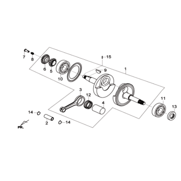 Vilebrequin/piston/segment de piston Sym Joymax 125I ABS