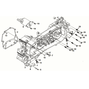 L. crank case Sym Fiddle IV 125i LC ABS E5 2020-2021