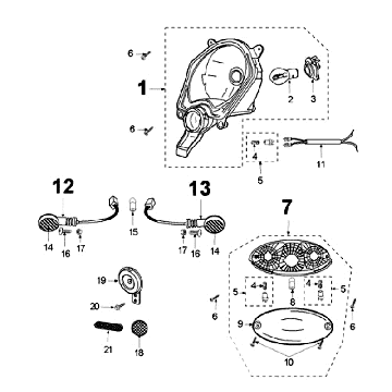 Feu Peugeot Ludix 14 noir