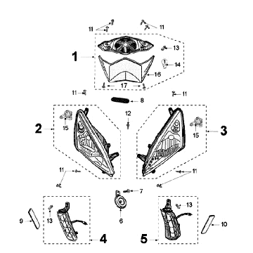 Feu Peugeot Speedfight 3 4 temps rouge