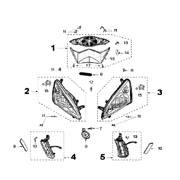Lumière Peugeot Speedfight 3 AC Rouge