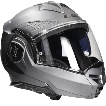Casque modulable (mentonnière réversible) LS2 Advant X Solid FF901 titane mat