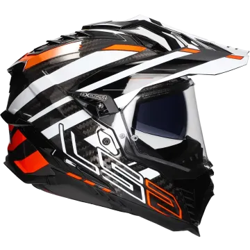 Casque adventure LS2 Explorer Edge MX701 noir / orange fluo