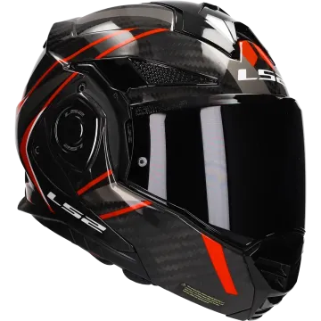 Casque modulable (mentonnière réversible) LS2 Advant X Carbon Future II FF901 rouge