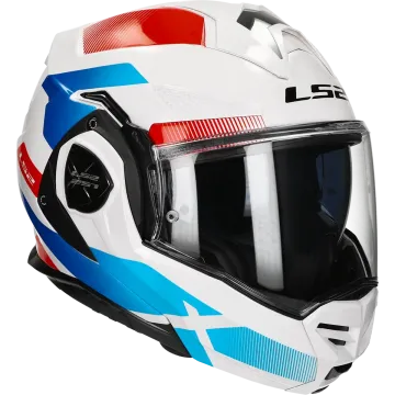 Casque modulable (mentonnière réversible) LS2 Advant X Nova FF901 blanc / bleu / rouge