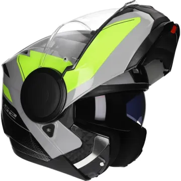 Casque modulable LS2 Scope II Duria FF902 gris / jaune fluo
