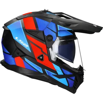 Casque adventure LS2 Pioneer II Block MX702 noir / rouge / bleu