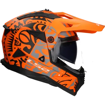 Casque adventure LS2 Pioneer II Rangi MX702 orange mat