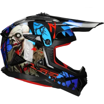 Casque cross LS2 Fast II Zombie II MX708 noir / rouge / bleu
