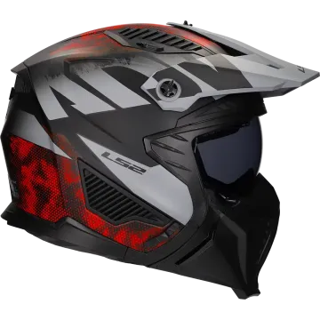 Casque jet LS2 Drifter Gas OF606 gris / rouge