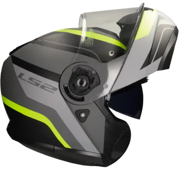 Casque modulable LS2 Strobe II Monza FF908 noir mat / jaune fluo