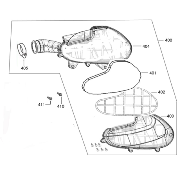Boîte à air  Benda Benson bleu clair métallisé
