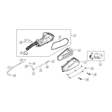Boîte à air  Kymco Agility 12' 4 temps bleu sportif