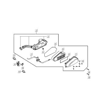 Boîte à air  Kymco Carry 4 temps noir
