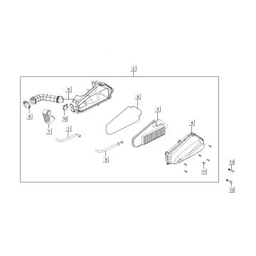 Boîte à air  Kymco Like 4 temps noir brillant comme T T