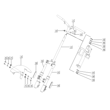 Guidon avant Niu M+ sport blue