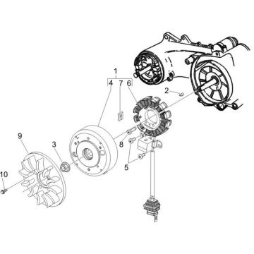 Allumage - Stator - Volant Piaggio Fly 50 4T AC