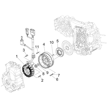 Volant magnétique Piaggio Beverly 125 RST 4T 4V IE E3 2010-2015 (EMEA)