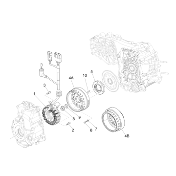Allumage - Stator - Volant Vespa GTS 300 ie 2008-2016 (avec et sans ABS)