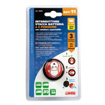 Interrupteur de masse Lampa trois fonctions Ø29mm 12/32V