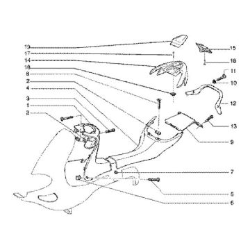 Console centrale - Porte-bagages arrière Gilera Runner 180cc FXR 2 temps