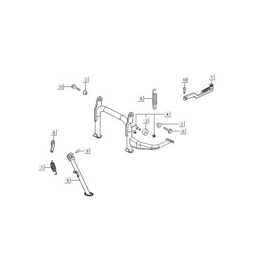 béquille intermédiaire AGILITY 16+ 4T 125 Mat Métallique Bleu Clair