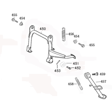 Béquille centrale AGM VX125 argent