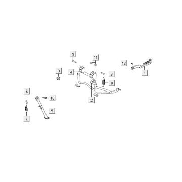 Pied intermédiaire Kymco VP50 4t ac techo argent