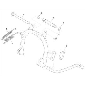 Béquille centrale Piaggio Zip 50 4T IGET 3V AC Euro 5