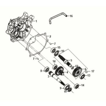 Mission case & drive shaft Sym Fiddle IV 125i AC CBS E5 2020-2021