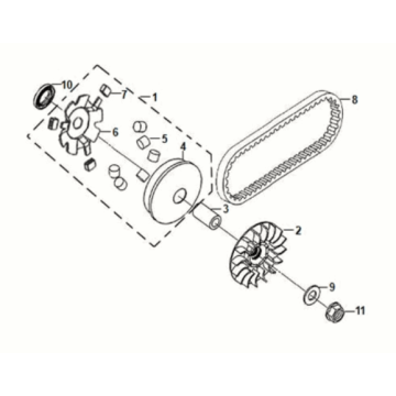 Mobile drive face assy Sym Fiddle IV 125i AC CBS E5 2020-2021